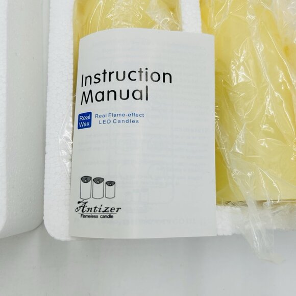 Set of 9 Flickering Pillar LED Flameless Candles Battery Operated with Remote - Picture 5 of 6